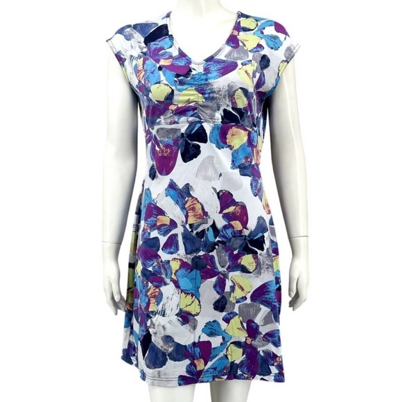 Title Nine Floral Diamalete Colorful Activewear Athletic Dress Size Medium - Picture 2 of 16